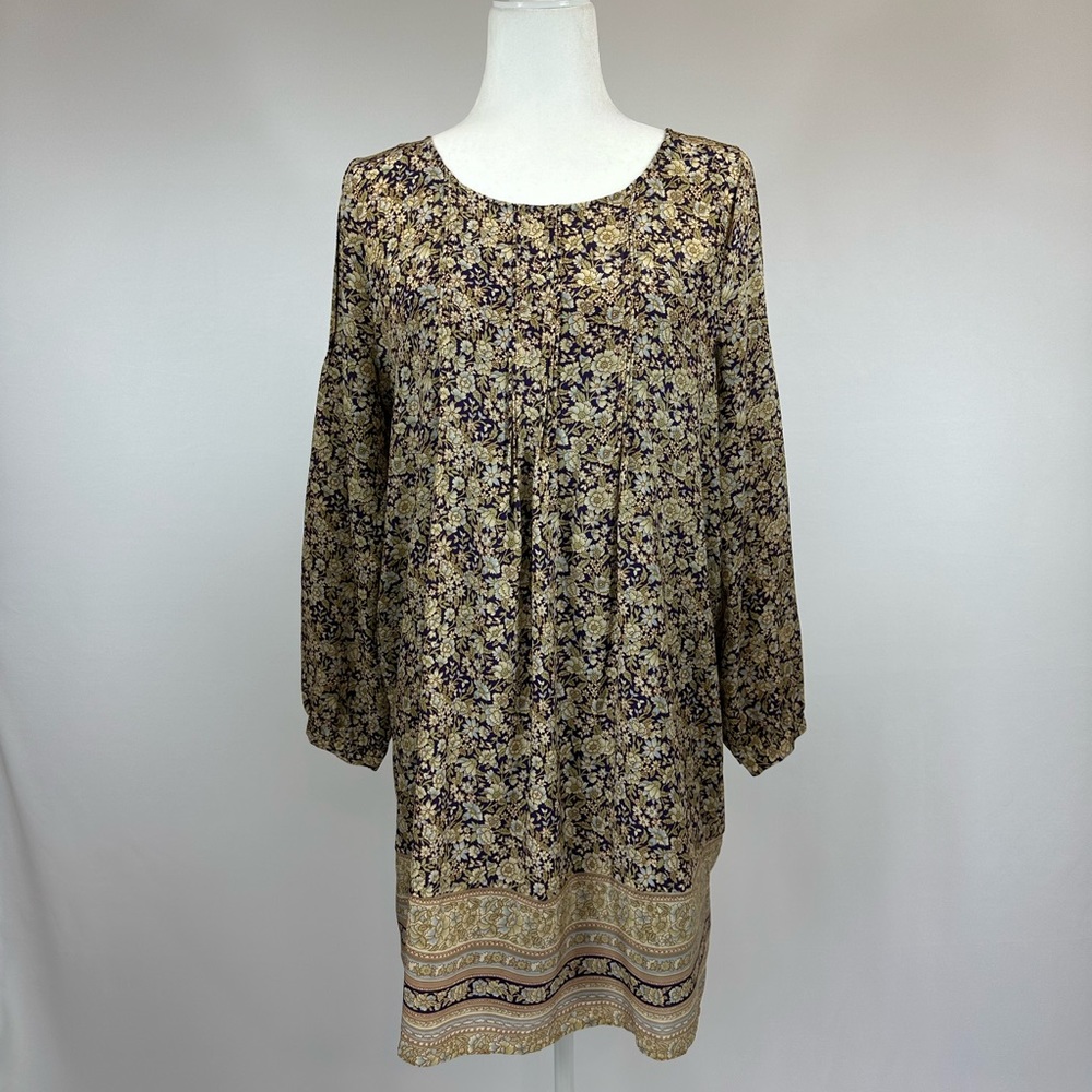 Lucky Brand Silk Floral Border Dress Size Small NWT